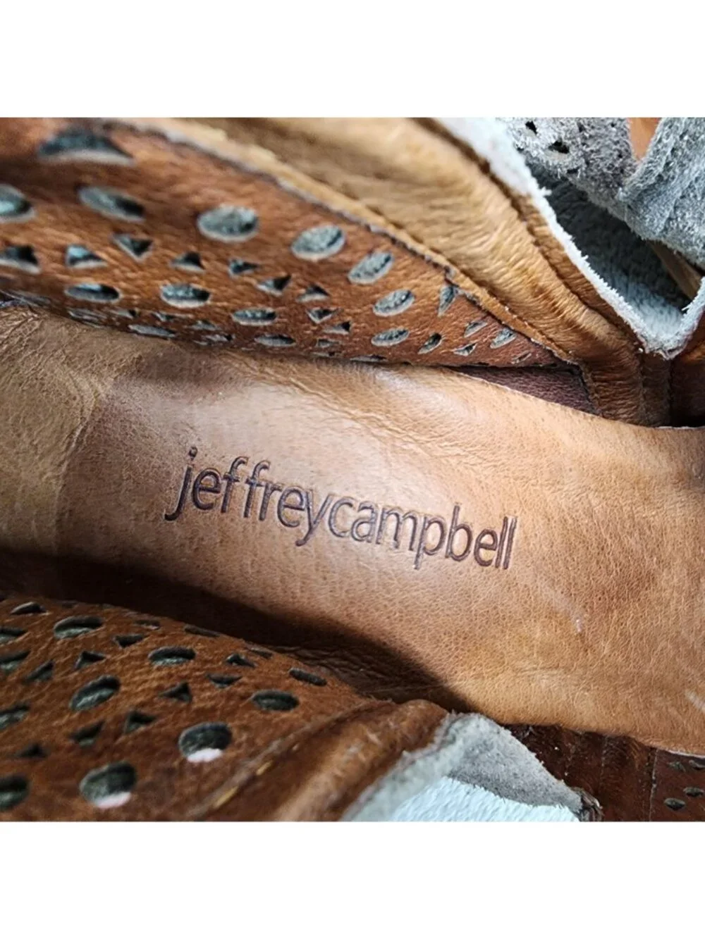 Jeffrey Campbell Shoes Womens Size 7.5 Rosalee Tan Suede Ankle Boots *Read*